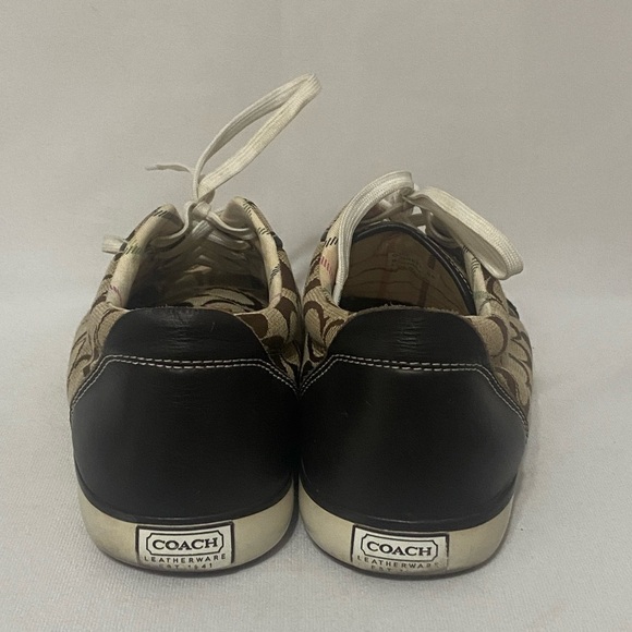 Coach Barrett monogram leather detail sneakers size 9 EUC - Picture 6 of 7
